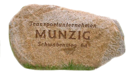 Stein mit Initialen Transportunternemen Munzig